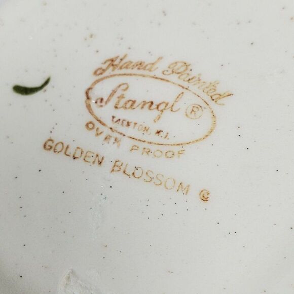 Vintage Stangl Golden Blossom Gravy Serving Boat & Under Plate USA Mint MCM - Picture 8 of 8